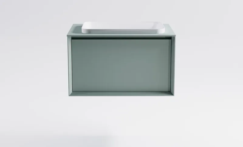 Тумба с раковиной Astra-Form Фрейм 4631177715242 80 см зелёный матовый