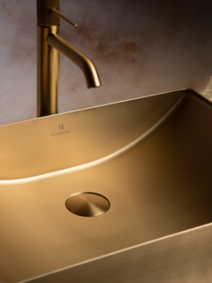 Раковина AltroBagno Futuro 001013 OrSp из нержавеющей стали золото матовое