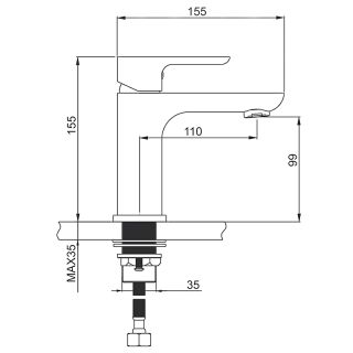 Смеситель для раковины Gappo G1048 белый/хром