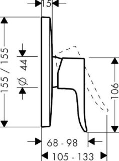 Смеситель для душа Hansgrohe Metris 31456000 хром