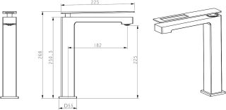 Смеситель для раковины Boheme Q 142-WR.2 белый/красный