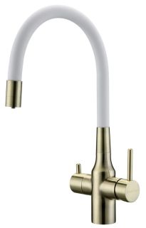 Смеситель для кухни Paulmark Salix Sa213419-BRw белый/бронза
