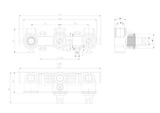 Душевой комплект Black&White Gravity 9025MB с термостатом чёрный матовый