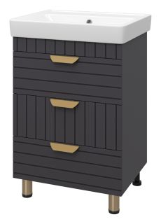 Напольная тумба под раковину Brevita Gloster GLOS-06060-48-2 60см графит