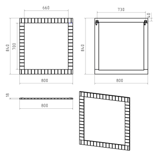 Зеркало Brevita Gloster GLOS-02080-48-2 80см графит