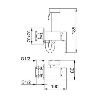 Гигиенический душ со смесителем Maretti Umbria UM30RV68, хром