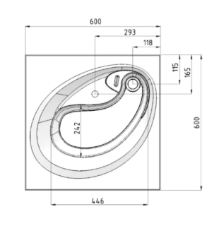 Раковина под стиральную машину Grossman ALVARO 1606001 600x598
