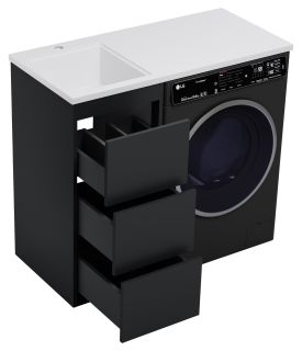 Напольная тумба под раковину Brevita Grafit GRA-01040-013Я под стиральную машину 40см графит