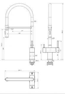 Смеситель для кухни под фильтр на магните GROCENBERG GB4098GO (Kerox Венгрия) Золото