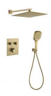 Душевая система скрытого монтажа Grocenberg GB5040MG с Термостатом Vernet (Франция) Матовое золото