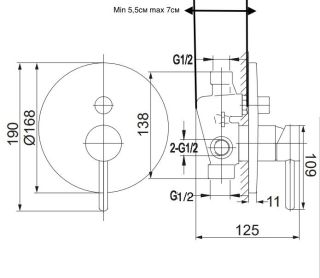 Душевая система скрытого монтажа Grocenberg GB5099MG-2 Матовое золото