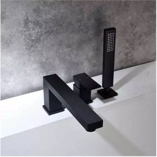 Смеситель на борт ванны Groсenberg GB6008 Черный матовый