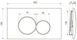 Клавиша смыва Point Виктория PN44061WG белый/золото