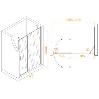 Душевая дверь RGW HO-014B 350601414-14 140см чёрный