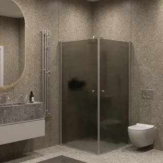 Душевой уголок на монопетле by Deonria U-90-89-6-GM-HM 90x89см хром матовый/графит матовый