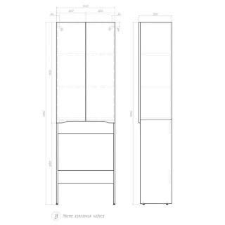 Шкаф над стиральной машиной Vigo Grani 036 поставляется в разобранном виде дуб золотой