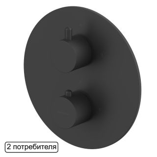 Смеситель термостат скрытого монтажа на 2 потребителя WHITECROSS Y Y1236BL чёрный матовый
