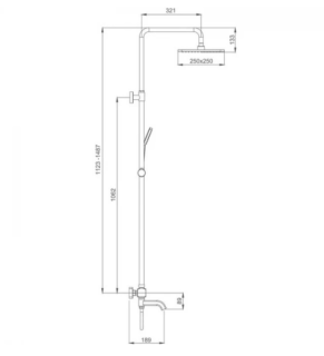 Душевая стойка Gappo G2491-9 с термостатом оружейная сталь