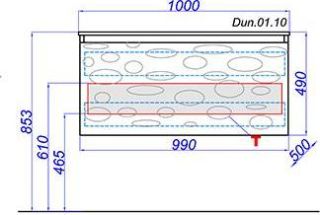 Подвесная тумба под раковину Clarberg Dune DUN0110 100см белый