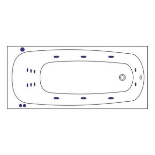 Гидромассажная ванна WHITECROSS Layla Slim 0122.180080.100.SMART.GL 180x80 см Smart золото