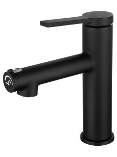 Смеситель для раковины Wonzon & Woghand WW-H1017-MB с функцией полоскания чёрный матовый