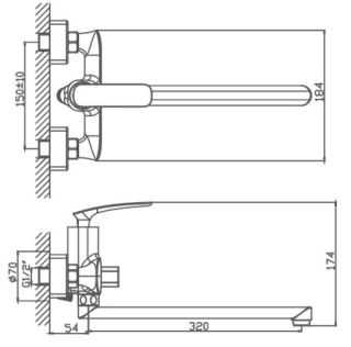 Смеситель для ванны Haiba HB22616 хром