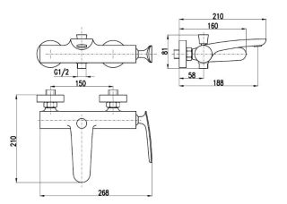 Смеситель для ванны Rav Slezak Tigris TG154.5BC белый