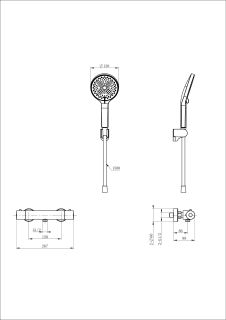 Смеситель для душа Wonzon & Woghand INN 3 WW-B2003-A-MB с термостатом чёрный матовый