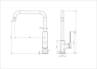 Смеситель для кухни Wonzon & Woghand WW-L1006-MB чёрный матовый