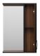 Зеркальный шкаф Misty Кедр 50см правый чёрный/орех