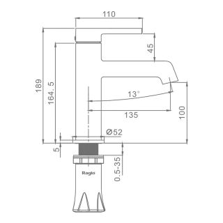 Смеситель для раковины Raglo R20.10.05 сатин