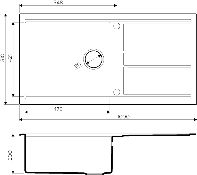 Мойка кухонная Omoikiri Kitagawa 100-GR Artceramic/Leningrad grey