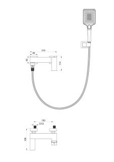 Смеситель для ванны с душем Wonzon & Woghand Cube WW-88639016-CR хром