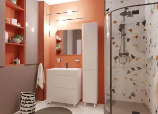 Напольная тумба с раковиной Kare Luxe ФР-00015241 90см два ящика белый