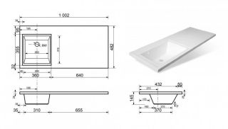 Раковина для мебели Style Estetus Даллас СС-00002390 левая 100 см