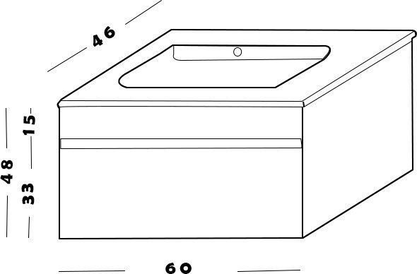 Тумба под раковину Armadi Art Vallessi 60см кашемир 837-060-С