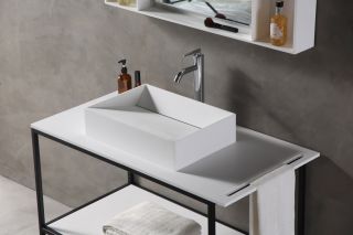 Консоль под раковину ABBER Stein AS2631 напольная 106см белый матовый