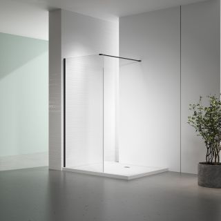 Душевая перегородка Veconi Korato KR-72B, 900x2000, черный, стекло прозрачное