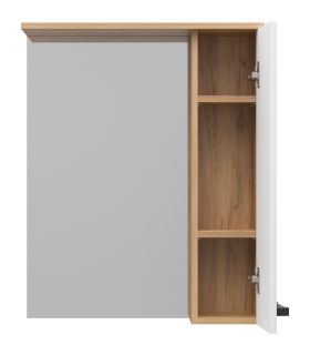 Зеркальный шкаф Misty Крафт 60см правый белый/дуб крафт золотой