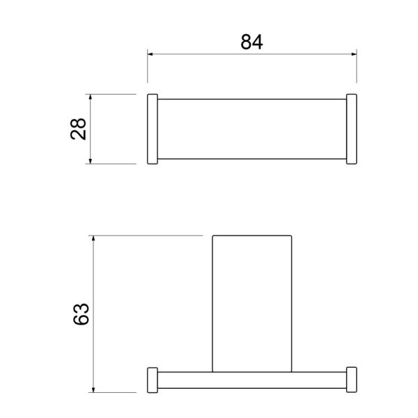 Крючок двойной Timo Torne 43012/03 чёрный матовый