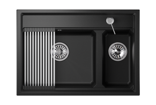 Мойка кухонная Granula Kitchen Space 7302, ЧЁРНЫЙ
