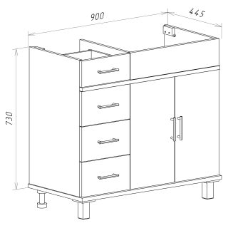 Напольная тумба под раковину Misty Купер 90см правая белый