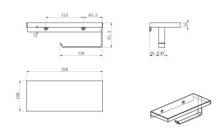 Держатель для туалетной бумаги с полкой Wonzon & Woghand WW-V2801-CR хром