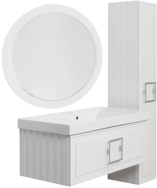 Зеркало La Fenice Terra  FNC-02-TER-B-80 белое матовое 80 см