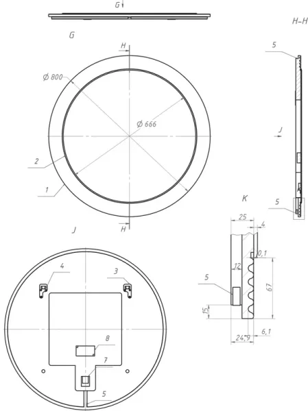 Зеркало La Fenice Terra FNC-02-TER-BG-80 синее матовое 80 см