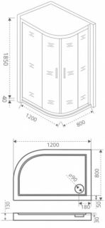 Душевое ограждение Good Door LATTE R -120-G-WE стекло матовое