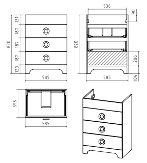 Напольная тумба под раковину Misty Лейла 60см белый