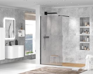 Душевая перегородка CEZARES LIBERTA-L-1-120-120-GR-NERO кронштейн 120см