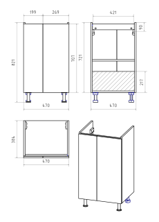 Напольная тумба под раковину Misty Лира 50см белый