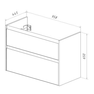 Тумба под раковину Lemark Combi LM03C100T-Beton 100 см белый глянец